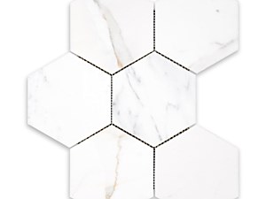 Calacatta Gold Marble Hexagon 5 Inch Polished or Honed